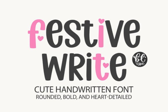Festive Write: A Handwritten Font with Heart