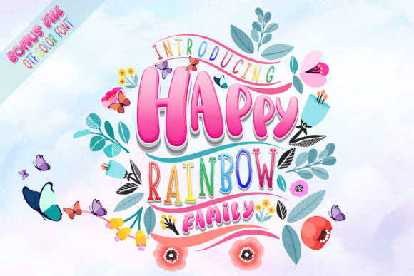 Happy Rainbow Family: A Playful Trio for Creative Projects