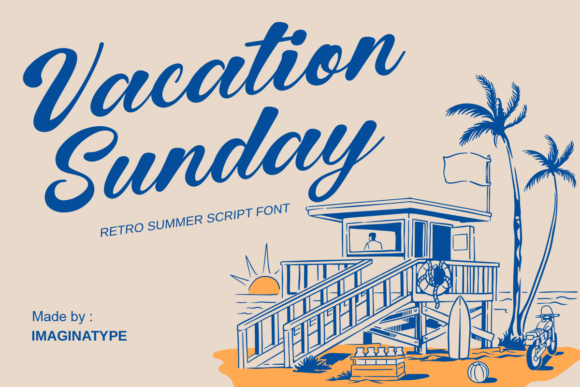 Vacation Sunday: A Retro Script for Sun-Soaked Designs