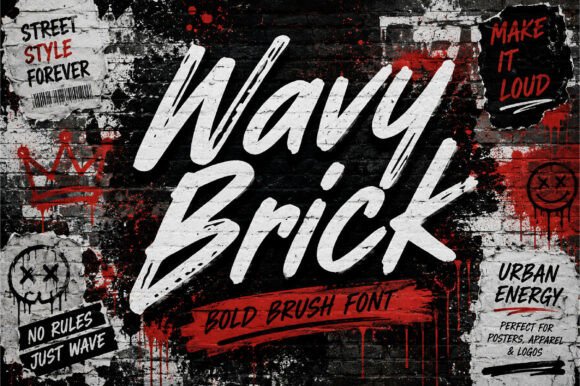 Wavy Brick: A Bold Brush Script Display Font for Creative Designers
